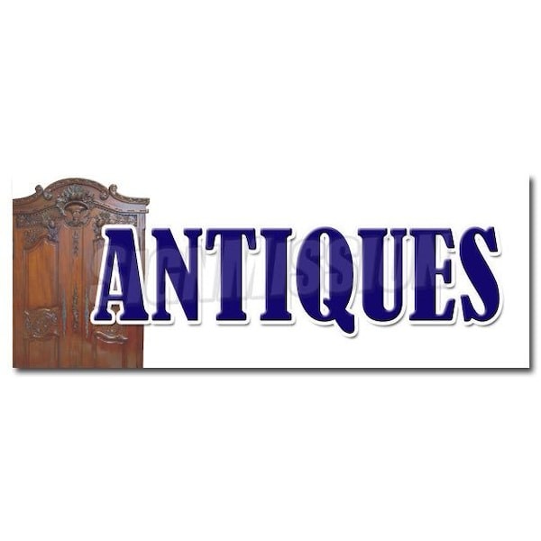 ANTIQUES DECAL sticker antique shop dealer equipment supplies furniture, D-36 Antiques
